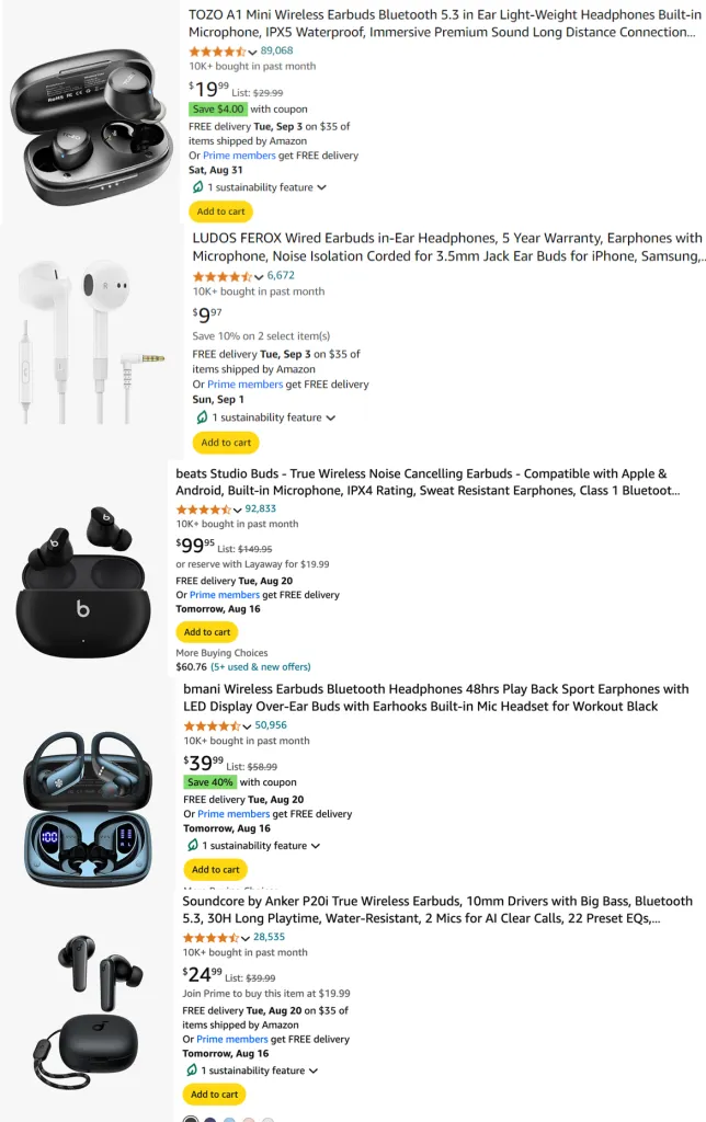 top-selling Earphones & Headphones