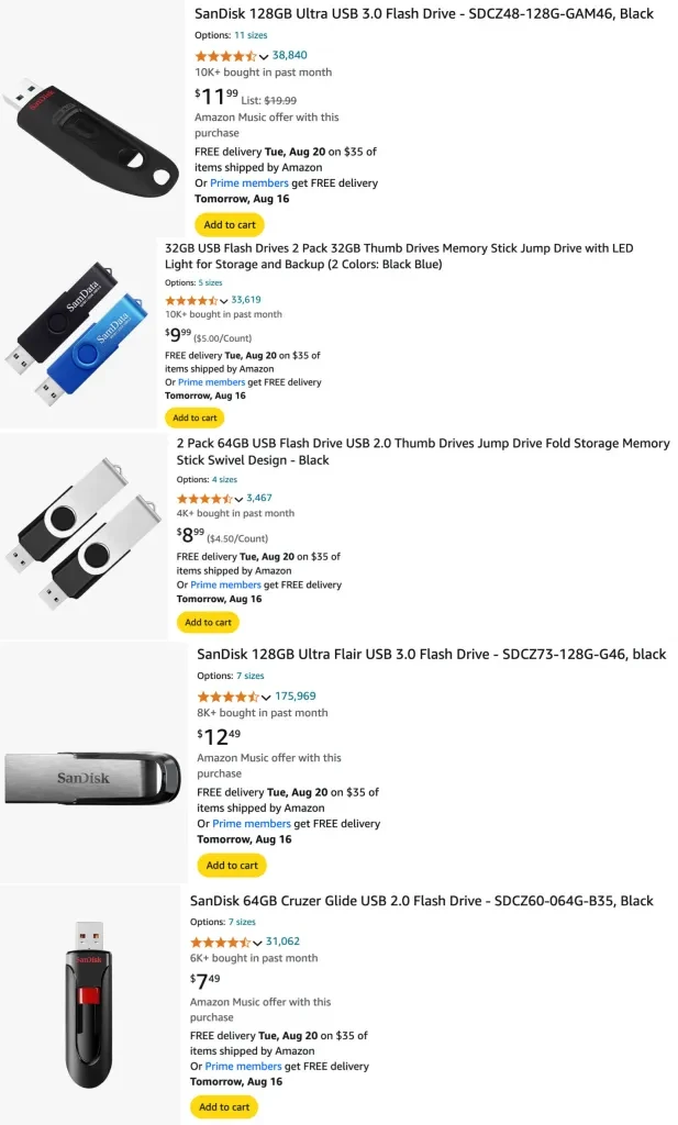 top-selling USB Flash Drives