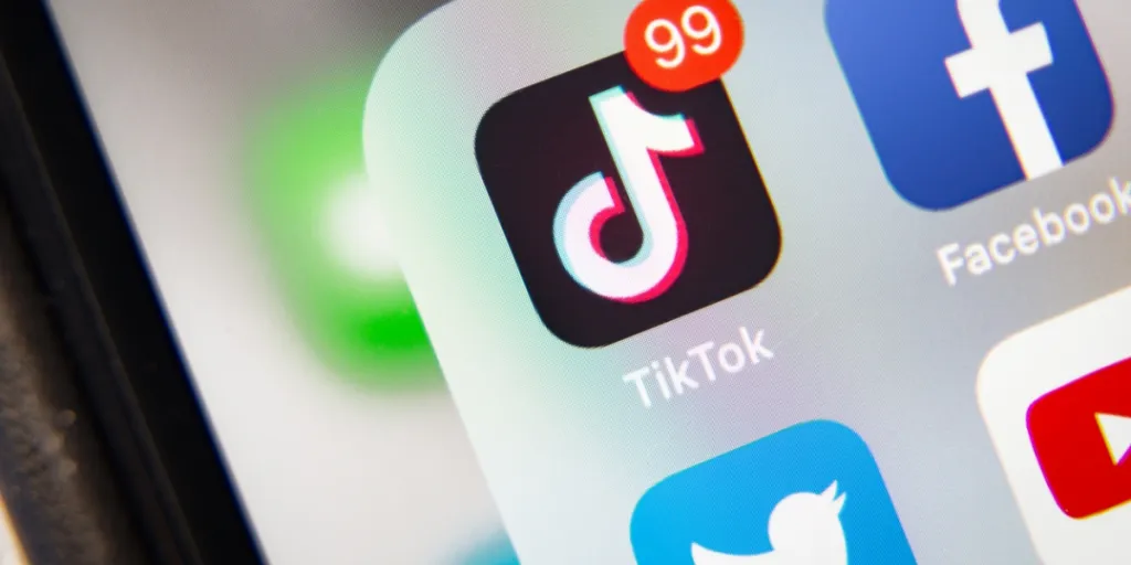 A TikTok app with many notifications