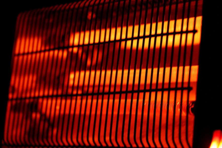 A heater with a red light