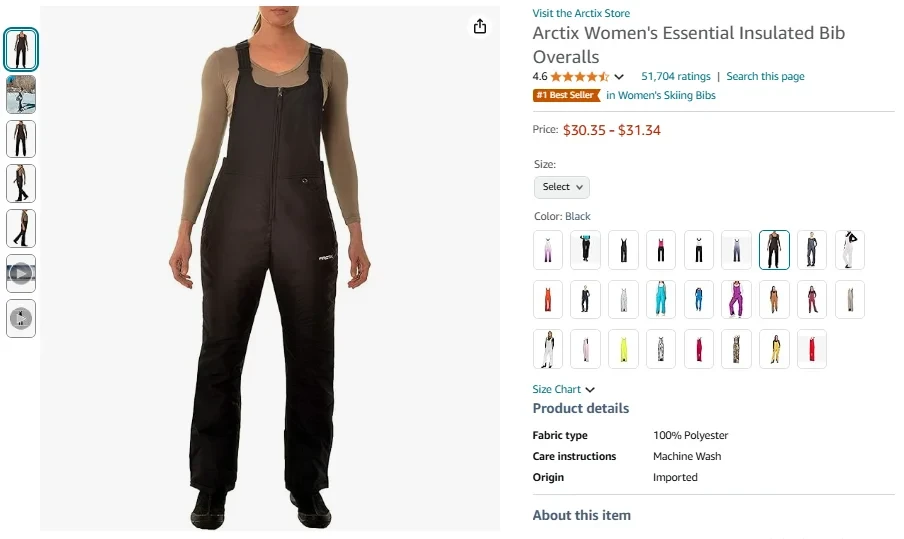 Arctix Women's Essential Insulated Bib Overalls