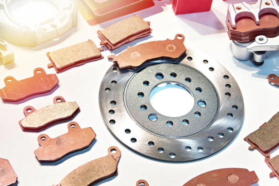 Brake disc and brake pads for motorcycle on store