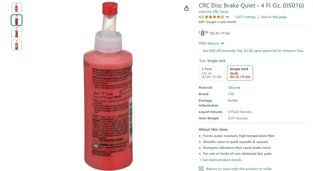 CRC Disc Brake Quiet - 4 Fl Oz