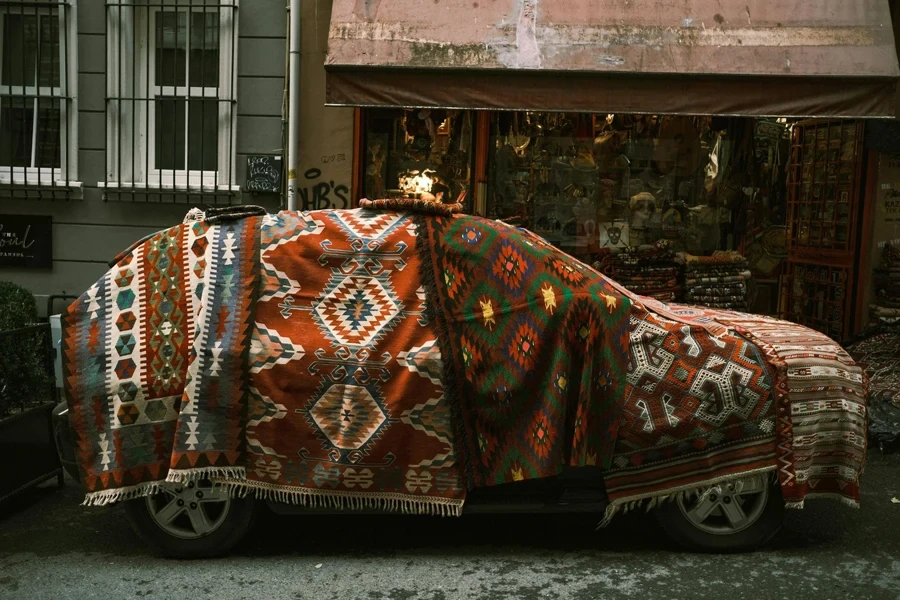 Car Covered with Blankets