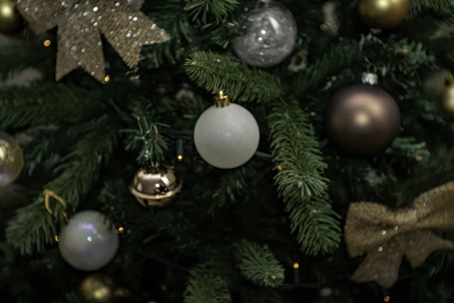 Christmas tree decorated with soft focus