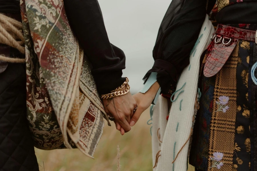 Close-Up Shot of Couple Holding Hands