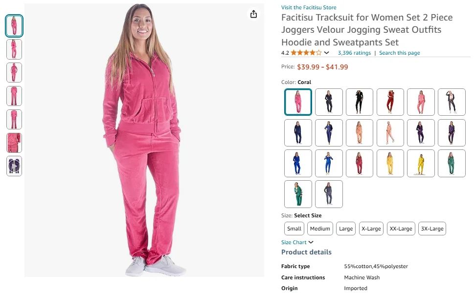 Facitisu Tracksuit for Women Set 2 Piece Joggers