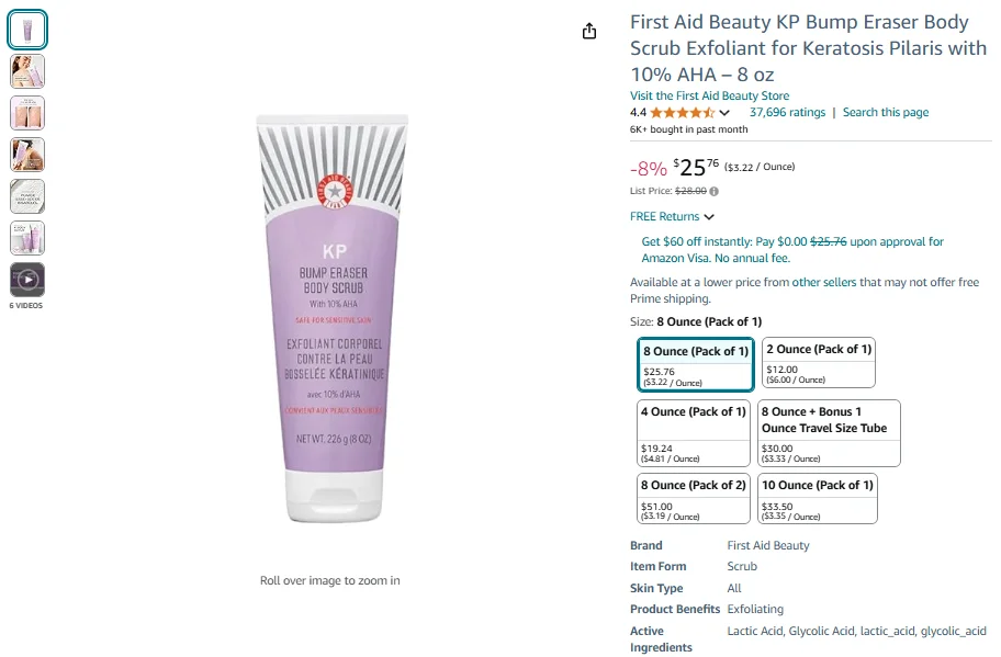 First Aid Beauty KP Bump Eraser Body Scrub