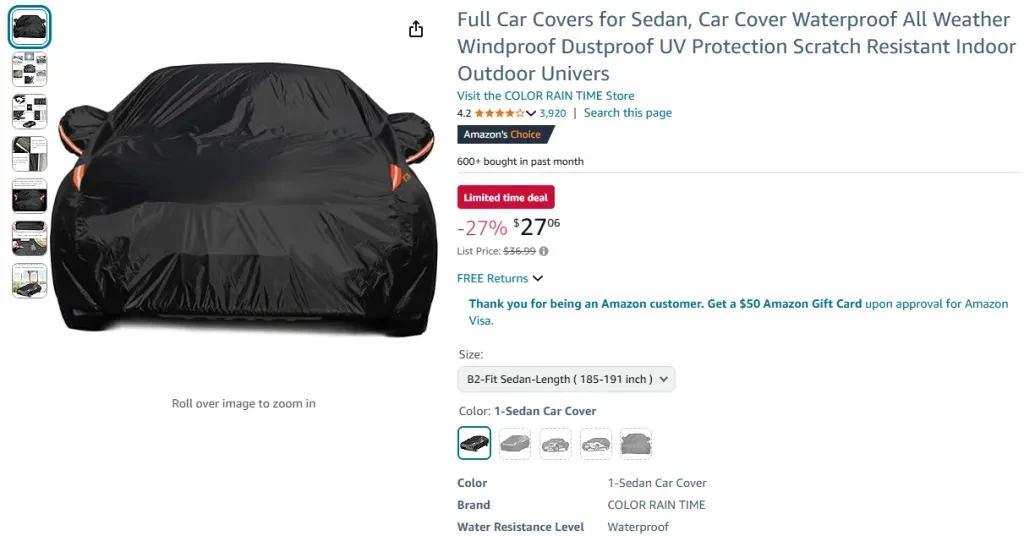 Full Car Covers for Sedan