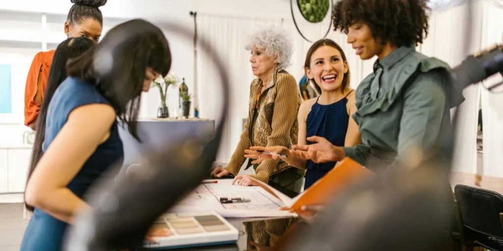 Group of women discussing business