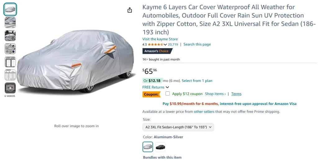 Kayme 6 Layers Car Cover