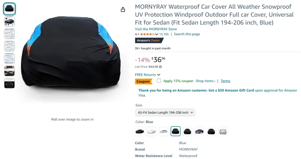 MORNYRAY Waterproof Car Cover