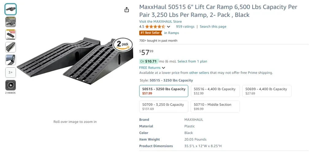 MaxxHaul 50515 car ramp