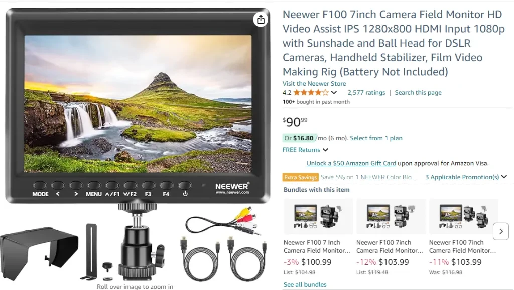 Neewer F100 7-inch Camera Field Monitor