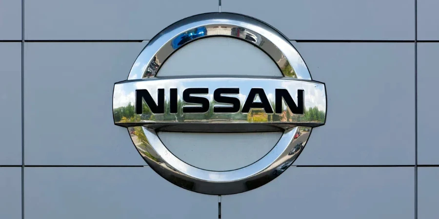 Nissan logo at the wall