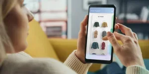 Smartphone with Clothing Online Web Store