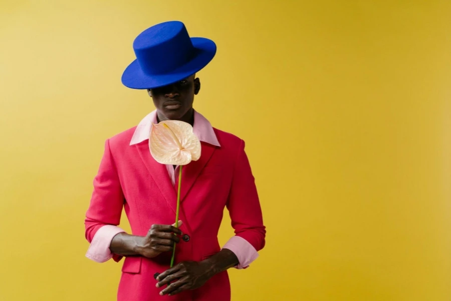 Stylish Man Wearing Blue Hat