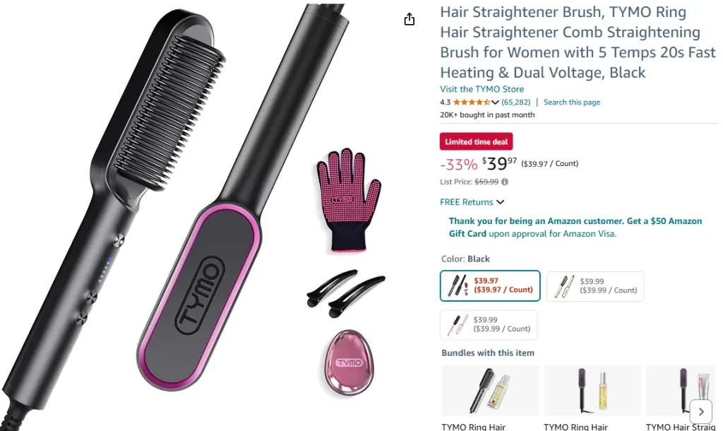 TYMO Ring Hair Straightener Brush