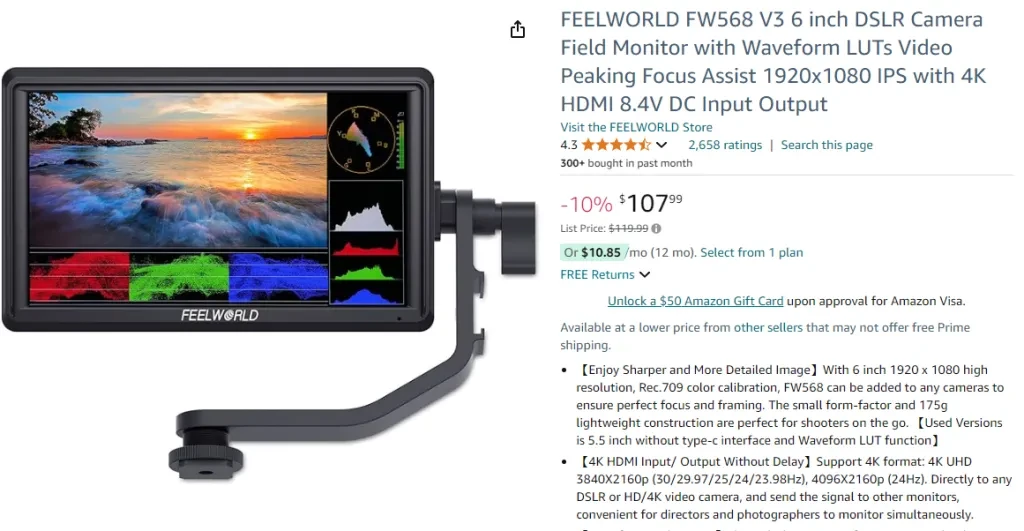 The FEELWORLD FW568 V3