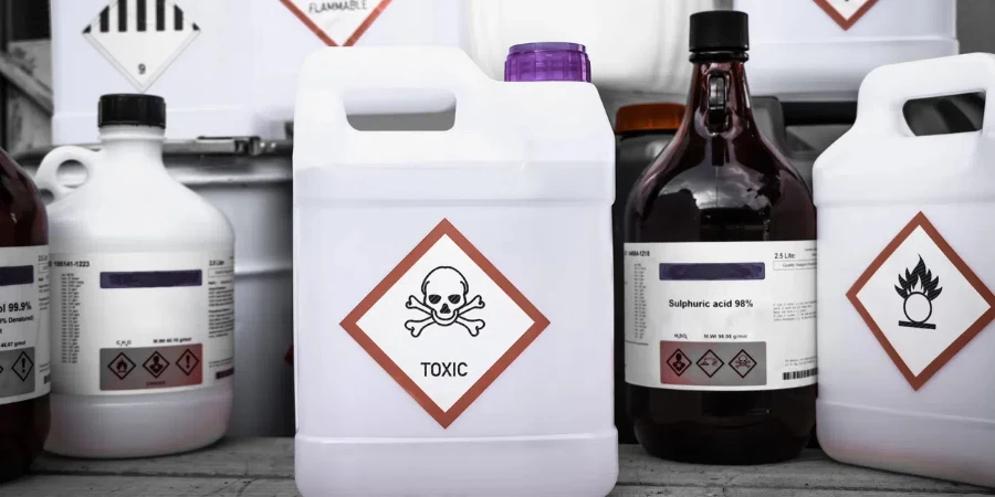 The toxic symbol on chemical products