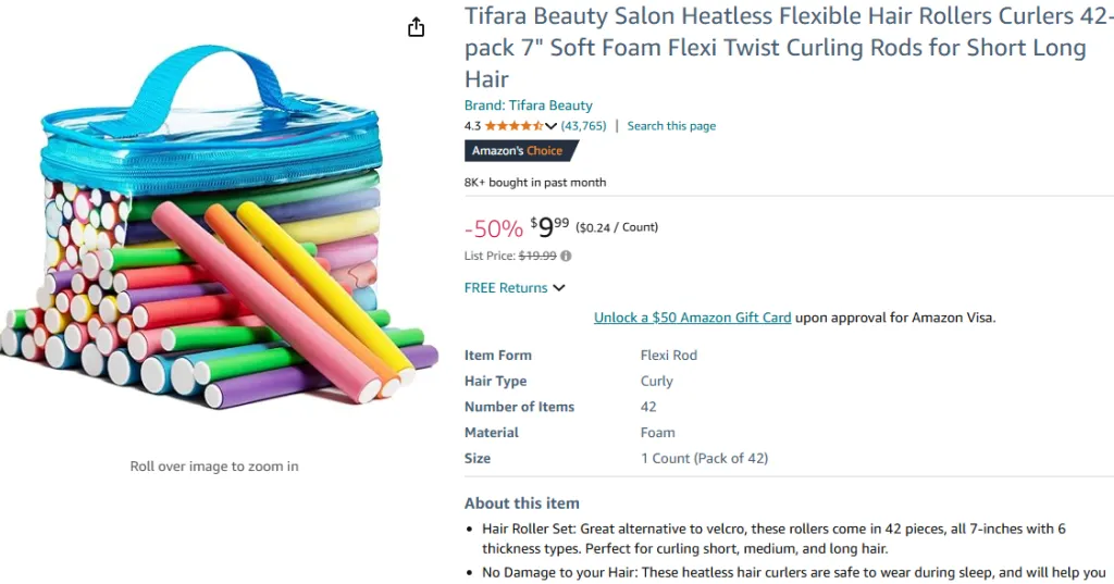 Tifara Beauty Salon Heatless Flexible Hair Rollers