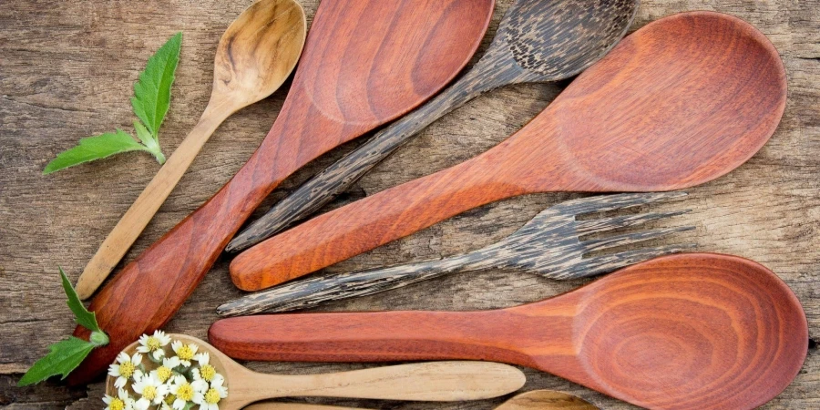 Top View of Wooden Spoons