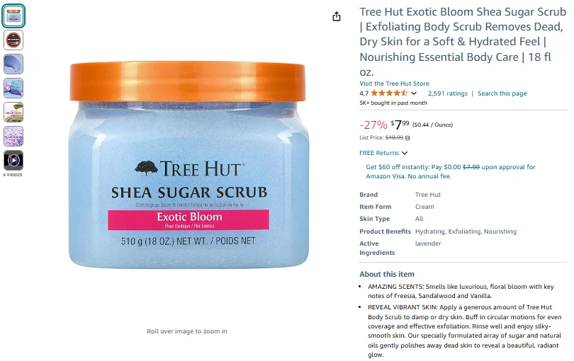 Tree Hut Exotic Bloom Shea Sugar Scrub