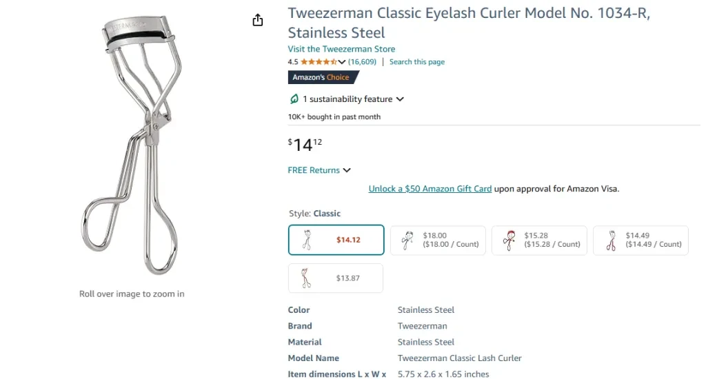 Tweezerman Classic Eyelash Curler