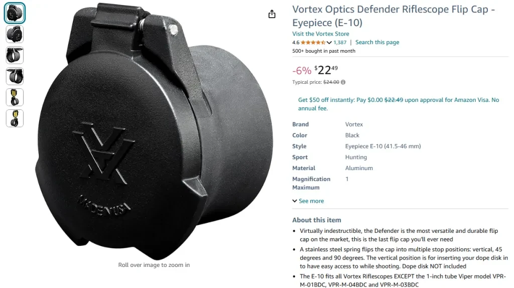 Vortex Optics Defender Riflescope Flip Cap - Eyepiece