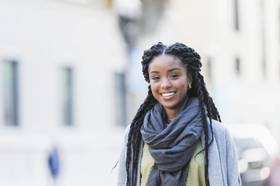 Woman with twist braids