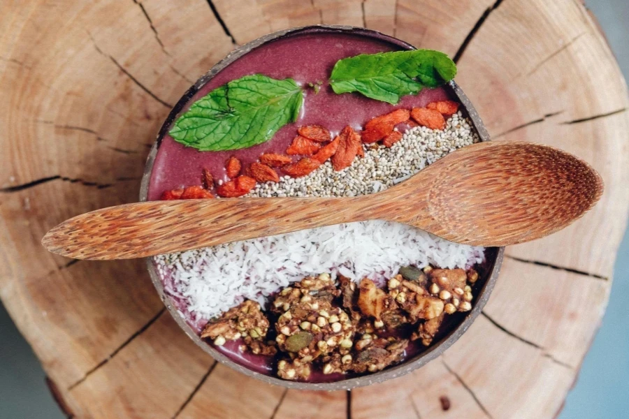 Wooden Scoop on Bowl