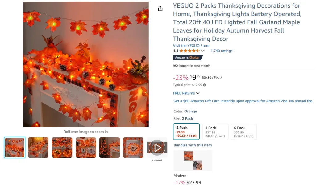 YEGUO 2 Packs Thanksgiving Decorations for Home