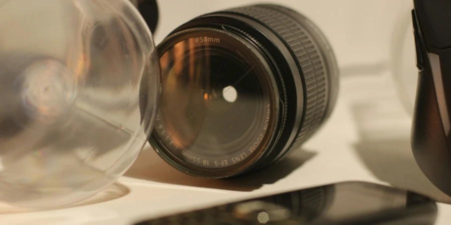 a close-up of a camera and a cell phone