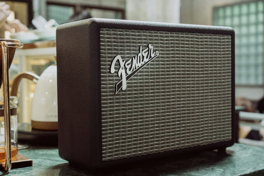 a close-up of a speaker on a table