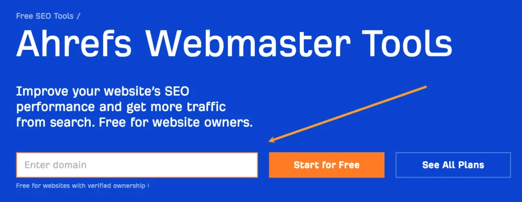 ahrefs webmaster tools set up process