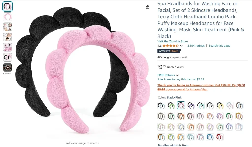 bath headband