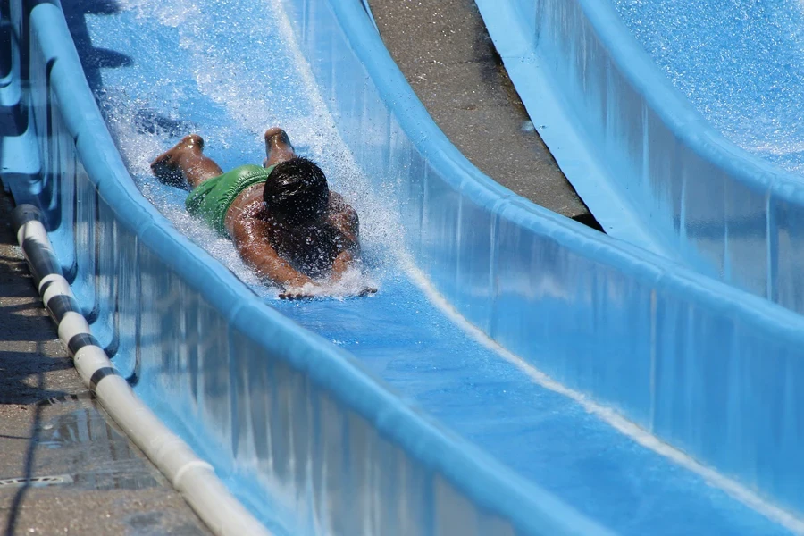 blue, pool, slide