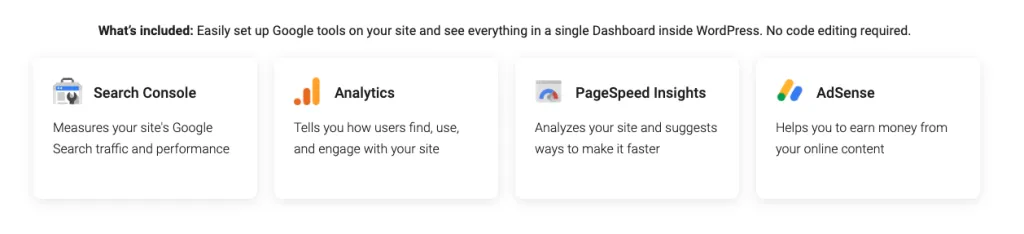 google sitekit can set up search console analytic