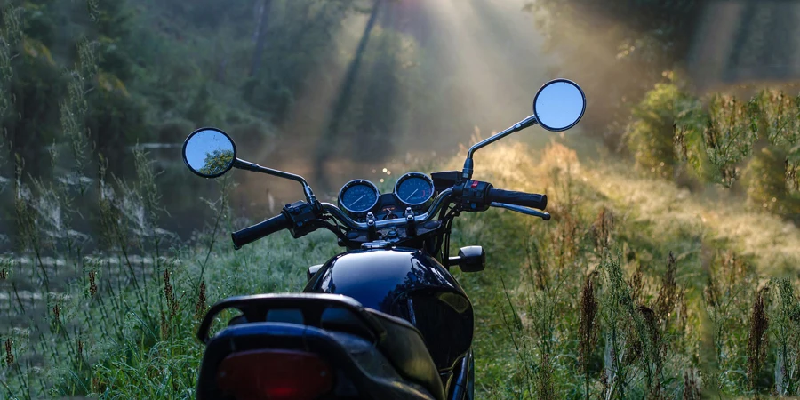 motorcycle, nature, morning