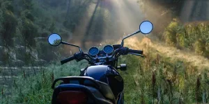 motorcycle, nature, morning
