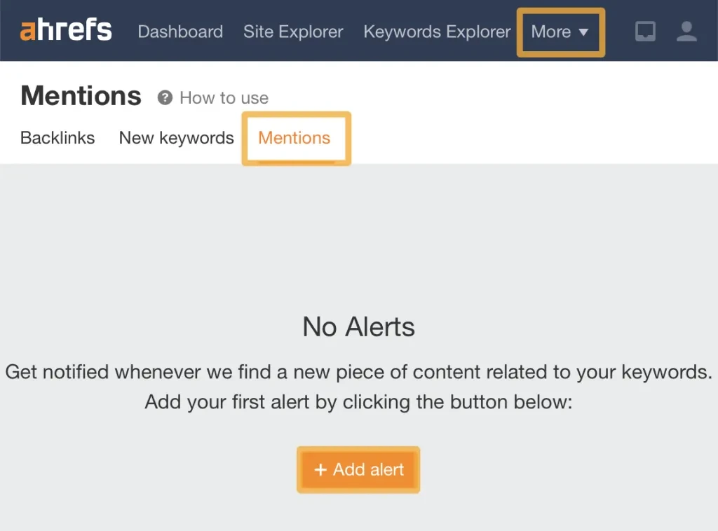 setting up ahrefs alerts