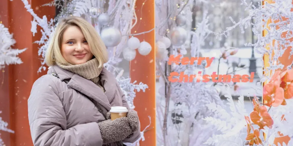 Young, plus-sized woman in winter coat