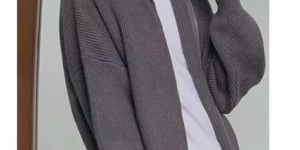 A grey zipper cardigan