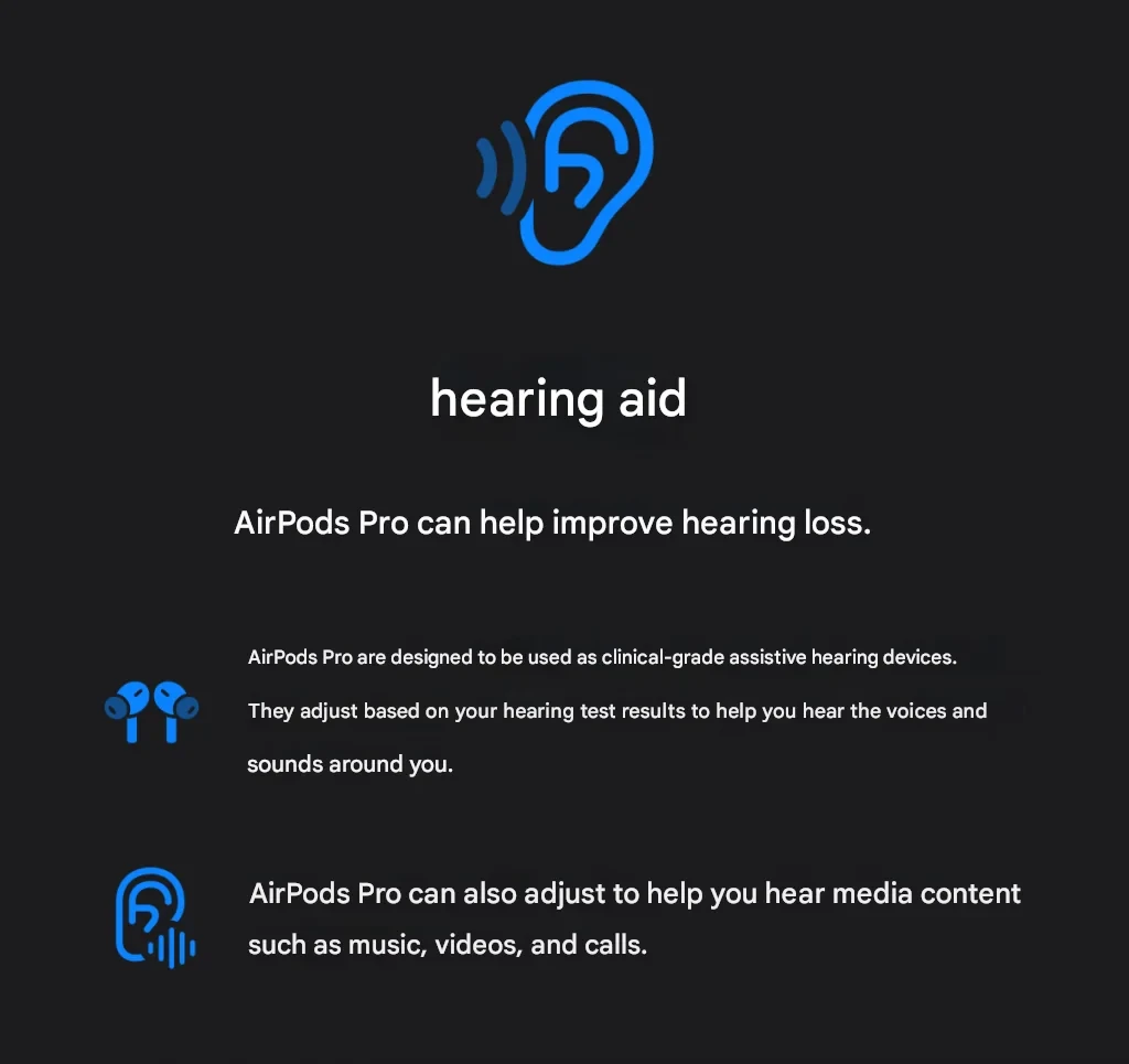 AirPods Pro 2 hearing aid feature