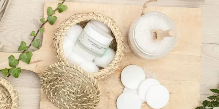 Antiaging moisturiser with cotton pads and bath salts