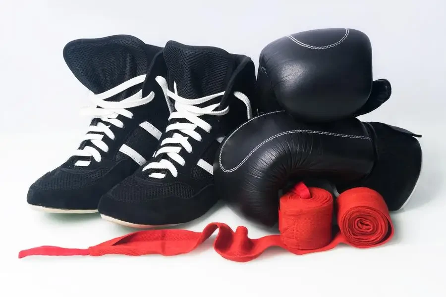 Boxing concept shoes and training equipment