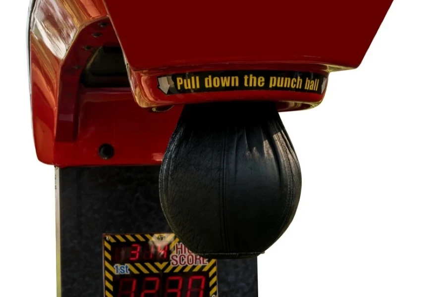 Classic Carnival Fair Arcade Red Electronic Punching Boxer Strength Tester Strongman Game