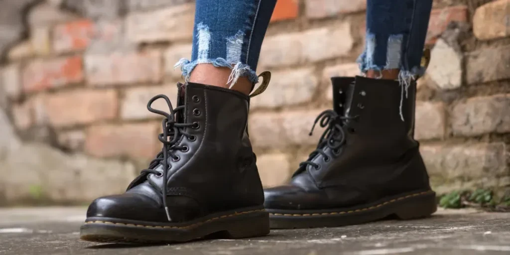 Classic black leather boots