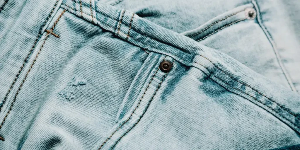 Close Up of Lite Blue Jean Fabric