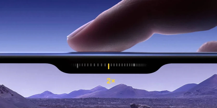 Close-up of iPhone 16 camera control button.